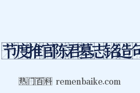 节度推官陈君墓志铭造句是什么意思的图片